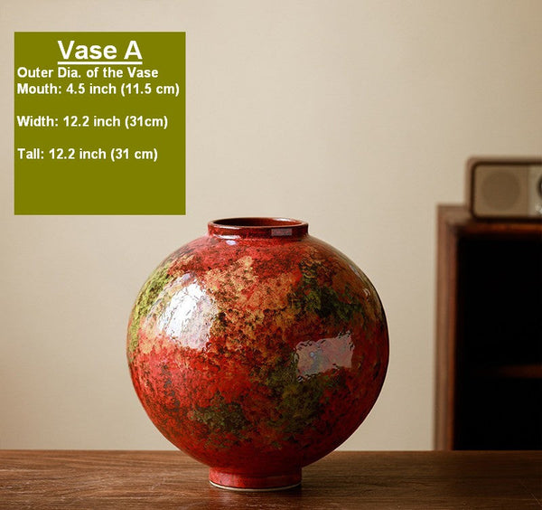 Large Pottery Flower Vases, Handmade Water Holding Flower Vases, Modern Bouquet Flower Vases, Centerpiece on Dining Table, Flower Vase on Table-ArtWorkCrafts.com