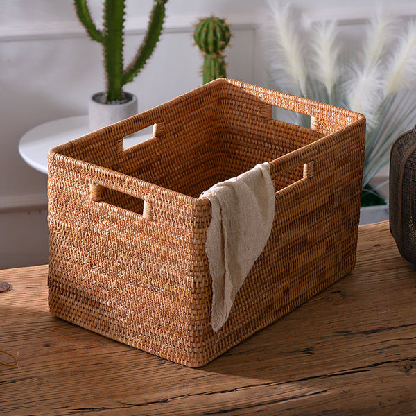 Extra Large Rattan Storage Baskets, Oversized Laundry Storage Baskets, Round Storage Baskets, Storage Baskets for Clothes, Storage Baskets for Bathroom-ArtWorkCrafts.com