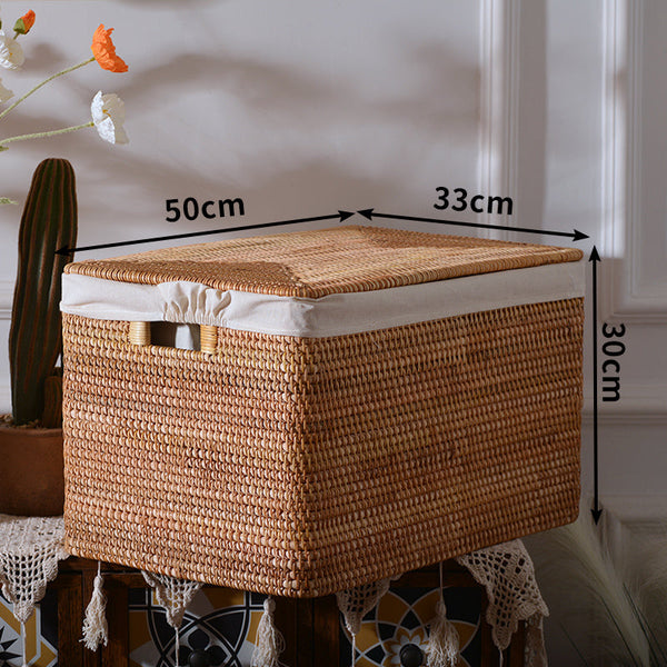 Extra Large Rattan Storage Baskets, Oversized Laundry Storage Baskets, Round Storage Baskets, Storage Baskets for Clothes, Storage Baskets for Bathroom-ArtWorkCrafts.com