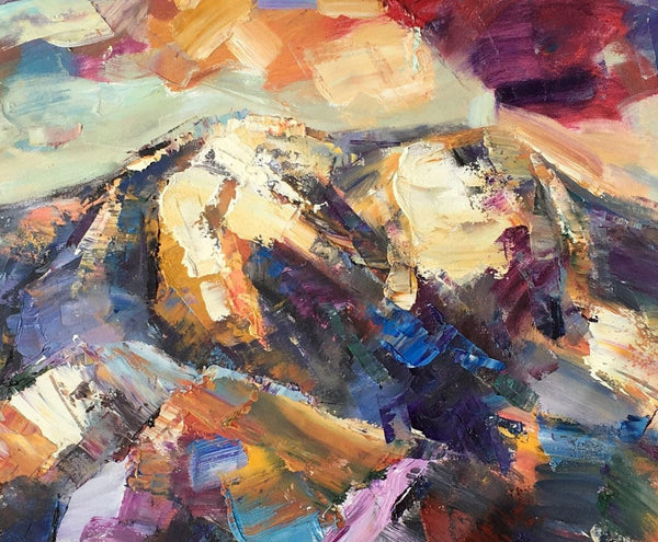 Mountain Landscape Painting, Custom Abstract Oil Paintings, Large Landscape Oil Painting, Large Painting for Sale