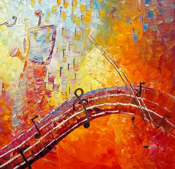 Canvas Painting, Abstract Art, Music Painting, Saxophone Player, Custom Painting, Abstract Painting