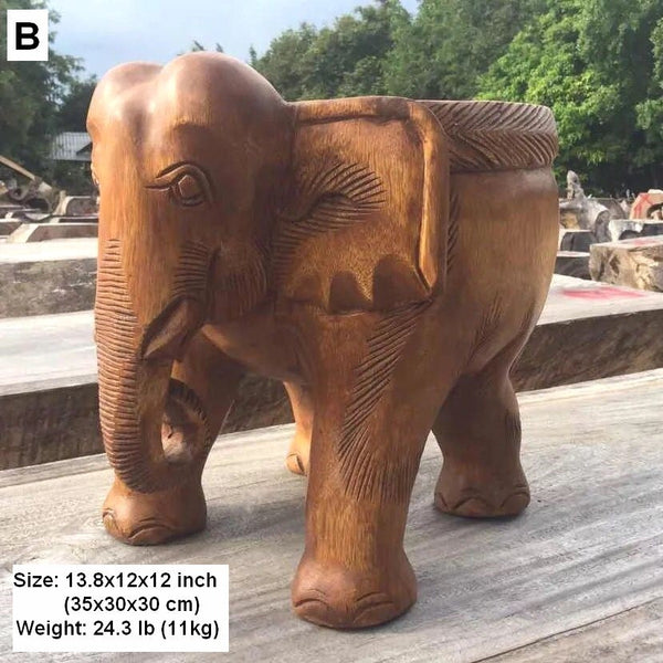 Elephant Sofa Stool, Dining Table Stool, Handmade Solid Wood low Stool, Elephant Wooden Stool, Creative Shoe-changing Stool-ArtWorkCrafts.com