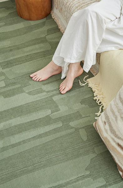 Modern Rug Ideas for Living Room, Green Modern Rugs under Sofa, Abstract Contemporary Rugs for Bedroom, Dining Room Floor Rugs-ArtWorkCrafts.com