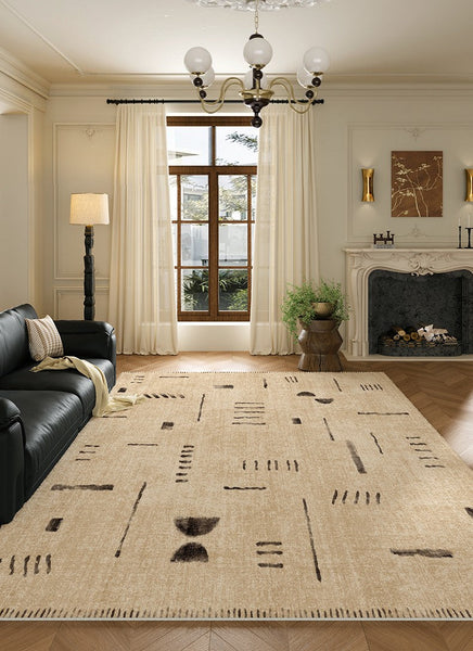 Modern Rugs under Dining Room Table, Contemporary Abstract Rugs Next to Bed, Geometric Modern Carpets for Office, Large Modern Rugs for Living Room-ArtWorkCrafts.com