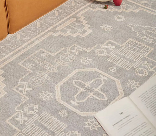Contemporary Abstract Rugs Next to Bed, Geometric Modern Carpets for Office, Vintage Soft Turkish Rug for Living Room, Large Modern Rugs under Dining Room Table-ArtWorkCrafts.com