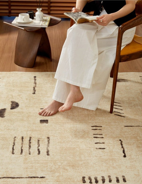 Modern Rugs under Dining Room Table, Contemporary Abstract Rugs Next to Bed, Geometric Modern Carpets for Office, Large Modern Rugs for Living Room-ArtWorkCrafts.com