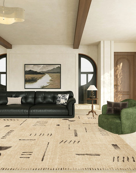 Modern Rugs under Dining Room Table, Contemporary Abstract Rugs Next to Bed, Geometric Modern Carpets for Office, Large Modern Rugs for Living Room-ArtWorkCrafts.com