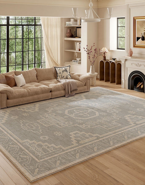 Contemporary Abstract Rugs Next to Bed, Geometric Modern Carpets for Office, Vintage Soft Turkish Rug for Living Room, Large Modern Rugs under Dining Room Table-ArtWorkCrafts.com