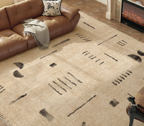 Modern Rugs under Dining Room Table, Contemporary Abstract Rugs Next to Bed, Geometric Modern Carpets for Office, Large Modern Rugs for Living Room-ArtWorkCrafts.com