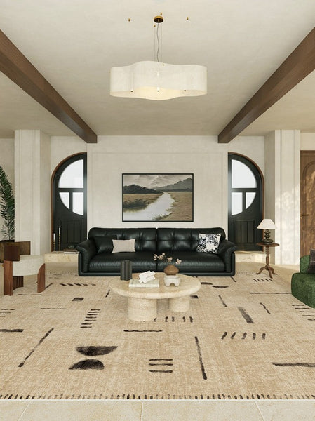 Modern Rugs under Dining Room Table, Contemporary Abstract Rugs Next to Bed, Geometric Modern Carpets for Office, Large Modern Rugs for Living Room-ArtWorkCrafts.com