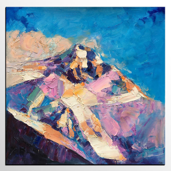 Abstract Landscape Painting, Mountain Landscape Painting, Bedroom Canvas Paintings, Custom Original Oil Painting on Canvas