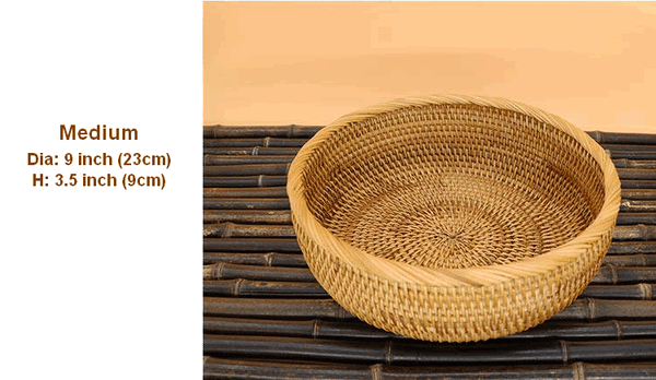 Round Stoarge Basket, Storage Basket for Food, Small Storage Baskets, Woven Storage Baskets, Rattan Storage Baskets, Kitchen Storage Baskets-ArtWorkCrafts.com