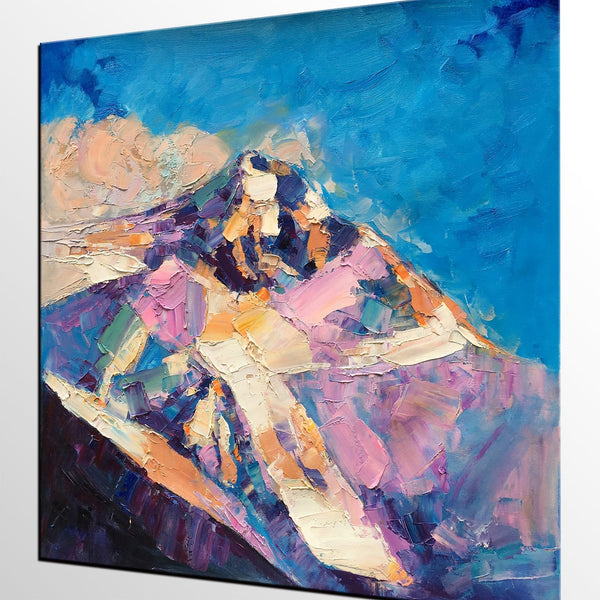Abstract Landscape Painting, Mountain Landscape Painting, Bedroom Canvas Paintings, Custom Original Oil Painting on Canvas