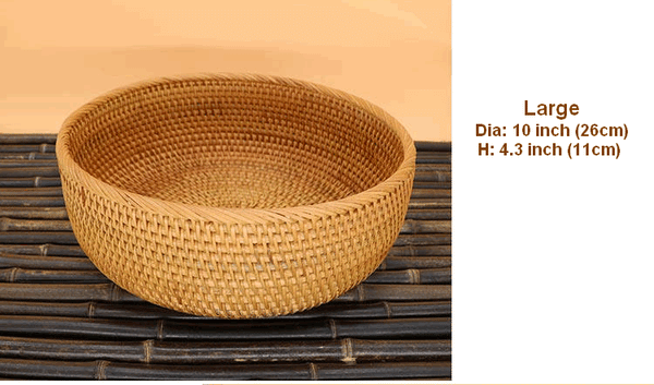 Round Stoarge Basket, Storage Basket for Food, Small Storage Baskets, Woven Storage Baskets, Rattan Storage Baskets, Kitchen Storage Baskets-ArtWorkCrafts.com