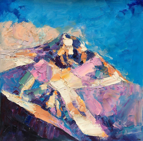 Abstract Landscape Painting, Mountain Landscape Painting, Bedroom Canvas Paintings, Custom Original Oil Painting on Canvas