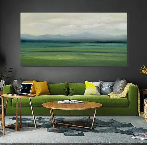 Hand Painted Wall Art Paintings, Contemporary Canvas Artwork, Abstract Landscape Acrylic Paintings, Abstract Wall Art Paintings, Modern Art for Dining Room-ArtWorkCrafts.com