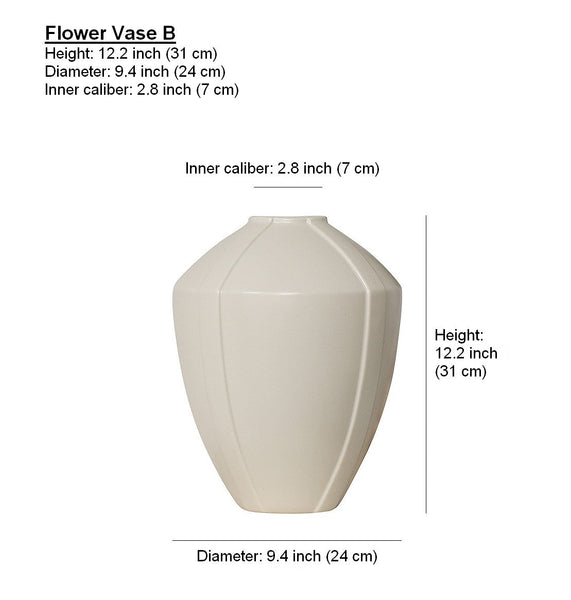 Large Contemporary Vases on Dining Table, Handmade Modern Flower Vase, Centerpiece Ceramic Bouquet Vases, Porcelain Vases for Modern Home Decor-ArtWorkCrafts.com