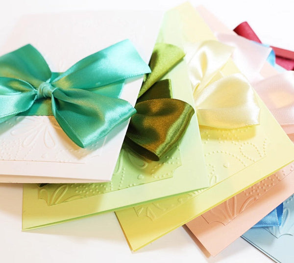 Bowknot Greeting Cards, Beautiful Valentine's Day Greeting Card, Creative Birthday Greeting Card, Original Handmade Wedding Greeting Card, Unique Anniversary Greeting Card to Lovers-ArtWorkCrafts.com