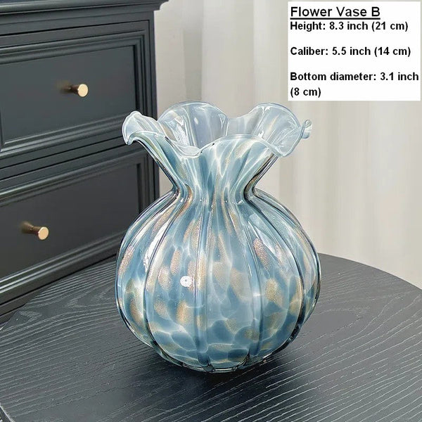 Modern Glass Bud Vases, Centerpiece Vases on Table, Handmade Liuli Vases, Color Glaze Vase, Contemporary Vases for Modern Home Decor-ArtWorkCrafts.com