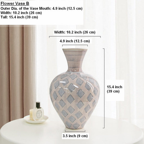 Contemporary Vases for Modern Home Decor, Porcelain Flower Vases, Flower Vases on Table, Ceramic Bouquet Vases, Dining Table Centerpiece-ArtWorkCrafts.com