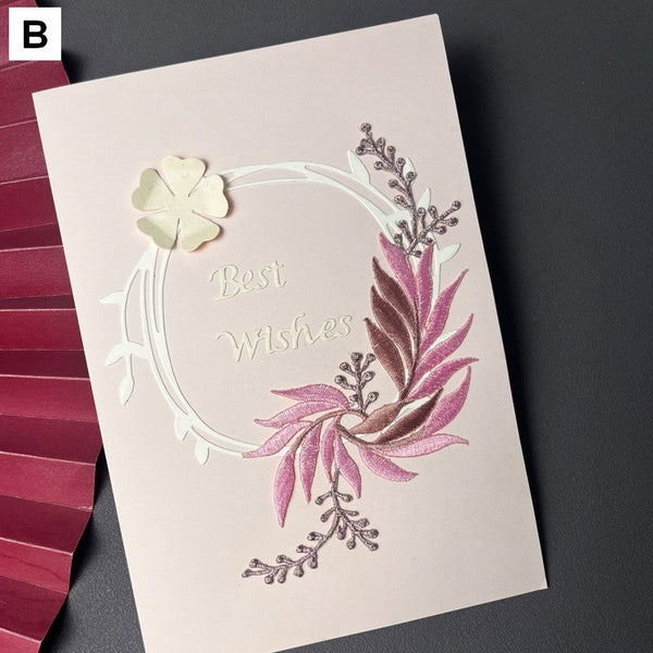 Best Wishes Embroidery Greeting Cards, Beautiful Greeting Cards to Friends, Creative Birthday Greeting Card, Original Handmade Embroidery Greeting Cards-ArtWorkCrafts.com