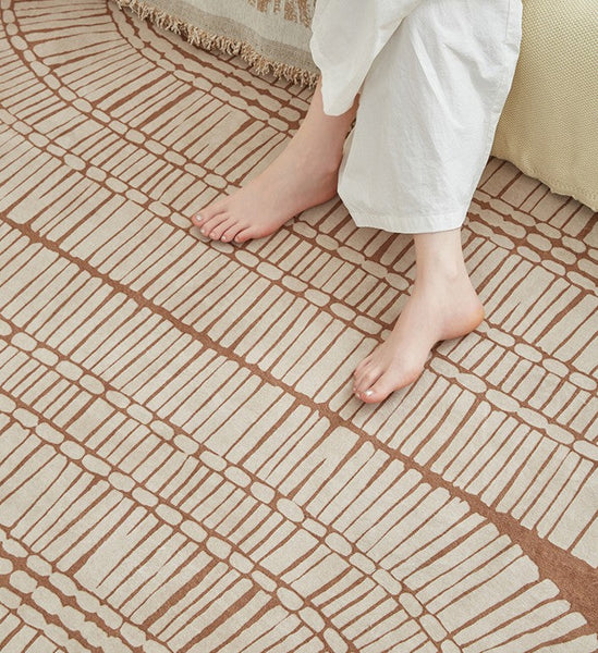 Modern Rugs under Dining Room Table, Mid Century Geometric Carpets, Contemporary Modern Rugs Next to Bed, Abstract Modern Rugs for Living Room-ArtWorkCrafts.com