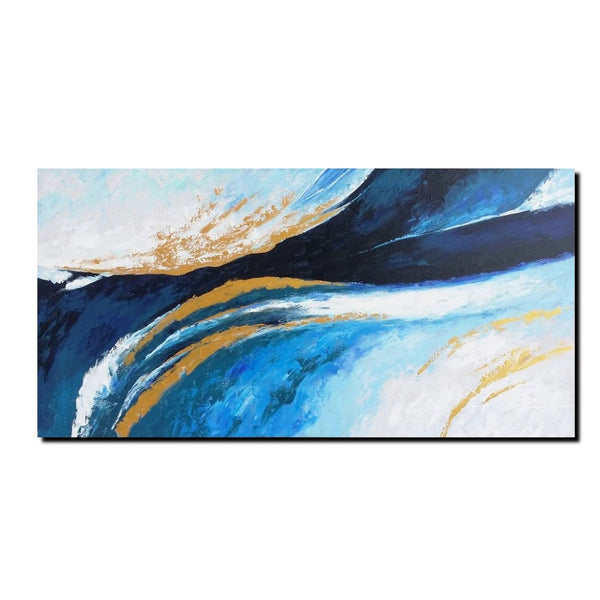 Living Room Wall Art Paintings, Blue Acrylic Abstract Painting Behind Couch, Large Painting on Canvas, Buy Paintings Online, Acrylic Painting for Sale-ArtWorkCrafts.com