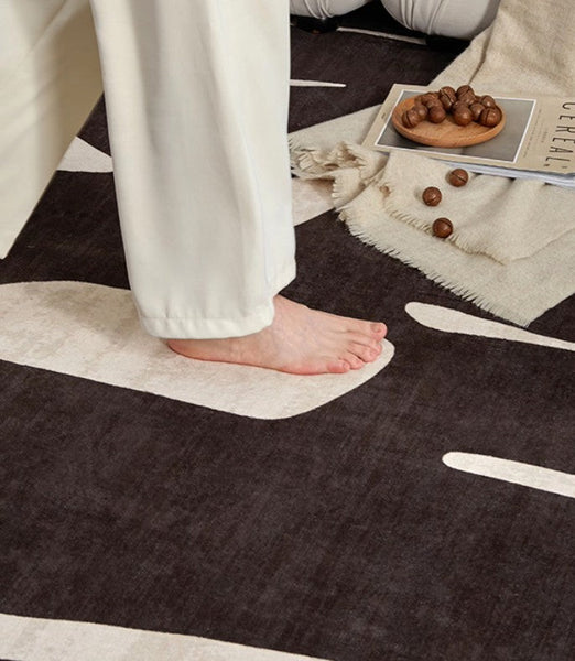 Dining Room Floor Rugs, Abstract Contemporary Rugs for Bedroom, Modern Rug Ideas for Living Room, Modern Rugs under Sofa-ArtWorkCrafts.com