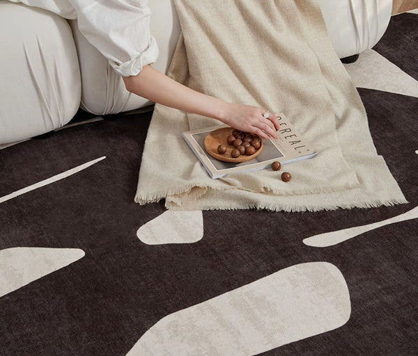 Dining Room Floor Rugs, Abstract Contemporary Rugs for Bedroom, Modern Rug Ideas for Living Room, Modern Rugs under Sofa-ArtWorkCrafts.com