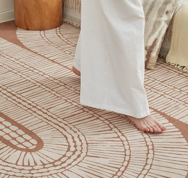 Modern Rugs under Dining Room Table, Mid Century Geometric Carpets, Contemporary Modern Rugs Next to Bed, Abstract Modern Rugs for Living Room-ArtWorkCrafts.com