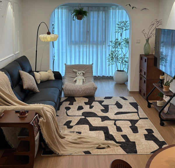 Large Modern Rugs for Living Room, Modern Rugs under Dining Room Table, Contemporary Abstract Rugs Next to Bed, Geometric Modern Carpets for Office-ArtWorkCrafts.com