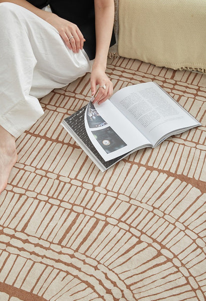 Modern Rugs under Dining Room Table, Mid Century Geometric Carpets, Contemporary Modern Rugs Next to Bed, Abstract Modern Rugs for Living Room-ArtWorkCrafts.com