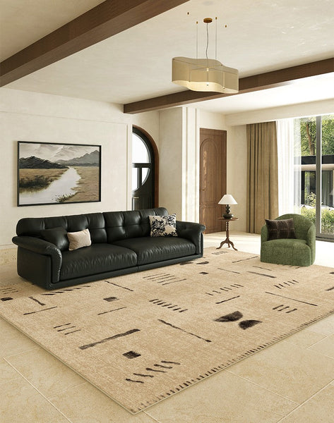 Modern Rugs under Dining Room Table, Contemporary Abstract Rugs Next to Bed, Geometric Modern Carpets for Office, Large Modern Rugs for Living Room-ArtWorkCrafts.com