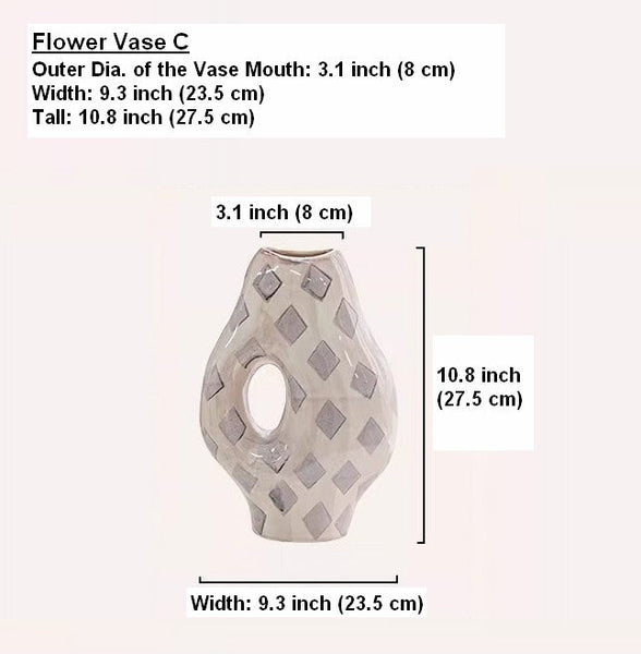 Contemporary Vases for Modern Home Decor, Porcelain Flower Vases, Flower Vases on Table, Ceramic Bouquet Vases, Dining Table Centerpiece-ArtWorkCrafts.com