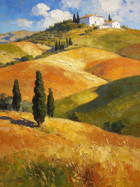Small Oil Paintings, The Tuscan Countryside, Original Small Paintings, Landscape Oil Paintings, Hand Painted Canvas Art-ArtWorkCrafts.com