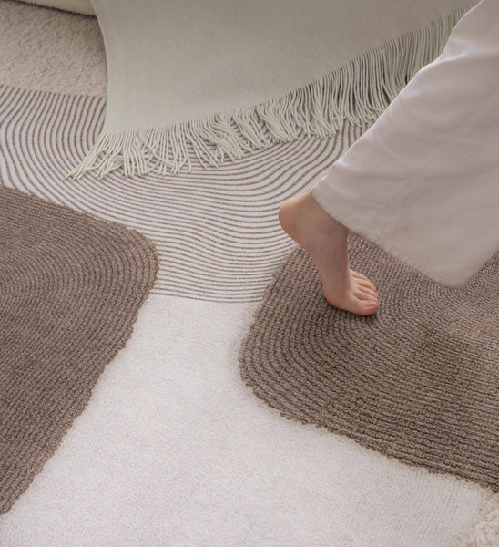 Elegant Modern Area Rugs under Sofa, Dining Room Floor Rugs, Abstract Contemporary Rugs for Bedroom, Mid Century Area Rugs for Living Room-ArtWorkCrafts.com
