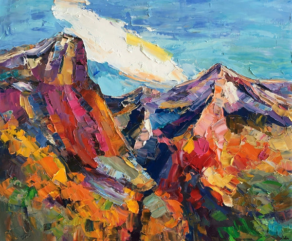 Abstract Art Landscape, Canvas Wall Art Paintings, Mountain Landscape Painting, Custom Landscape Oil Painting