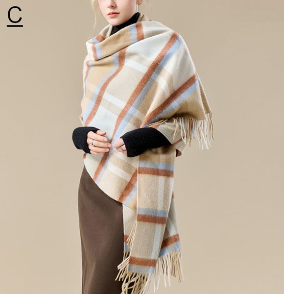 Christmas Holiday Gift, Evening Wrap, Large Wool Scarf, Winter Shawl, Elegant Shawl, Warm Cape, Cold Weather Scarf, Fashion Scarf, Oversized Scarf, Winter Shawl-ArtWorkCrafts.com