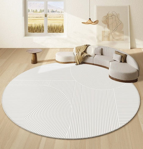 Geometric Carpets for Sale, Circular Rugs under Dining Room Table, Contemporary Round Rugs Next to Bed, Abstract Modern Rugs for Living Room