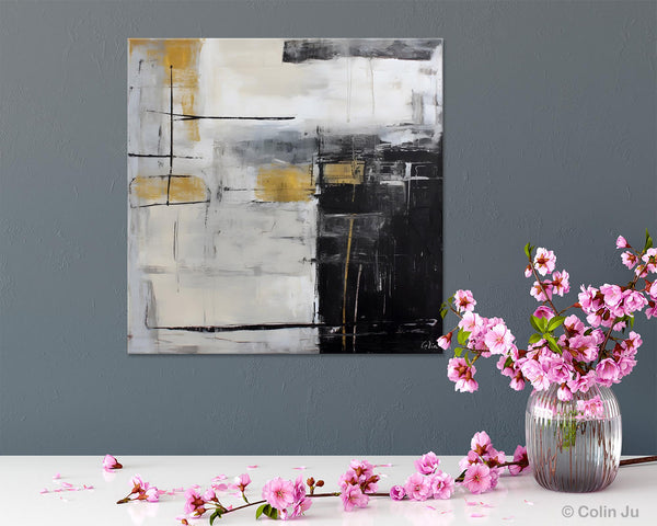 Simple Modern Original Artwork, Large Paintings for Bedroom, Abstract Landscape Painting on Canvas, Oversized Contemporary Wall Art Paintings