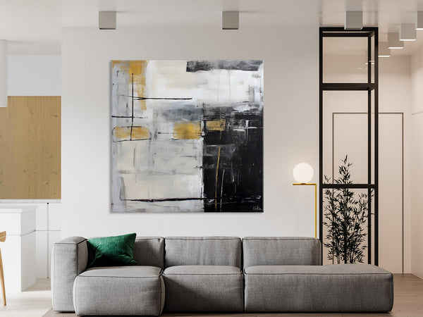 Simple Modern Original Artwork, Large Paintings for Bedroom, Abstract Landscape Painting on Canvas, Oversized Contemporary Wall Art Paintings