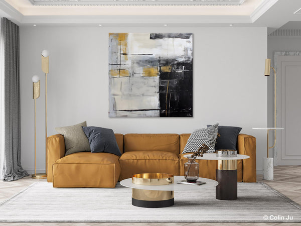 Simple Modern Original Artwork, Large Paintings for Bedroom, Abstract Landscape Painting on Canvas, Oversized Contemporary Wall Art Paintings