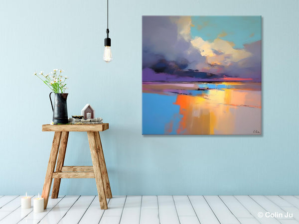 Original Landscape Wall Art, Landscape Oil Paintings, Landscape Canvas Art, Abstract Landscape Painting for Living Room, Hand Painted Canvas Art-ArtWorkCrafts.com