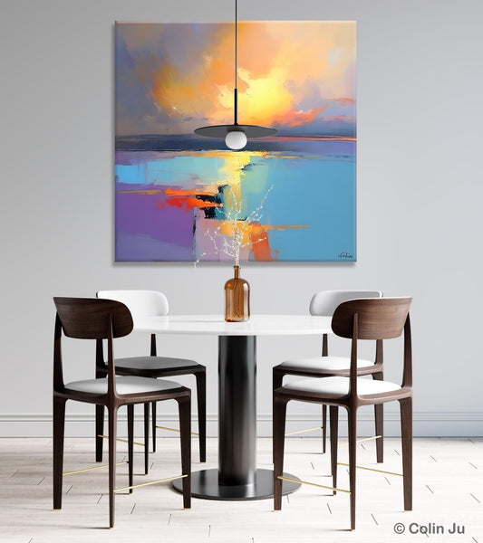 Canvas Painting for Living Room, Original Modern Wall Art Painting, Abstract Landscape Paintings, Oversized Contemporary Abstract Artwork-ArtWorkCrafts.com