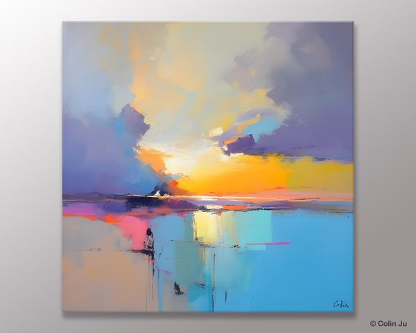 Original Modern Wall Art Painting, Abstract Landscape Paintings, Canvas Painting for Living Room, Oversized Contemporary Abstract Artwork-ArtWorkCrafts.com