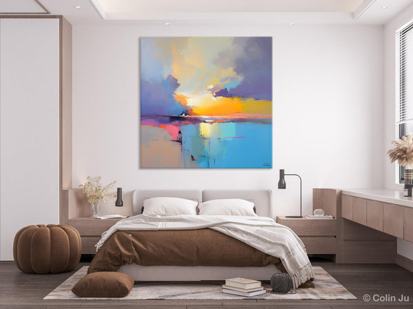 Original Modern Wall Art Painting, Abstract Landscape Paintings, Canvas Painting for Living Room, Oversized Contemporary Abstract Artwork-ArtWorkCrafts.com