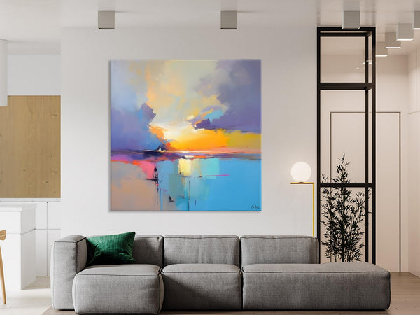 Original Modern Wall Art Painting, Abstract Landscape Paintings, Canvas Painting for Living Room, Oversized Contemporary Abstract Artwork