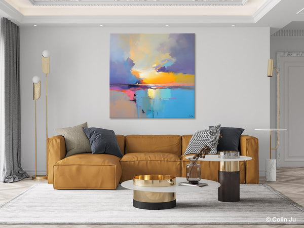 Original Modern Wall Art Painting, Abstract Landscape Paintings, Canvas Painting for Living Room, Oversized Contemporary Abstract Artwork-ArtWorkCrafts.com