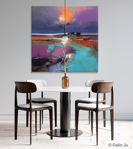 Canvas Painting for Living Room, Original Modern Wall Art Painting, Abstract Landscape Paintings, Oversized Contemporary Abstract Artwork-ArtWorkCrafts.com