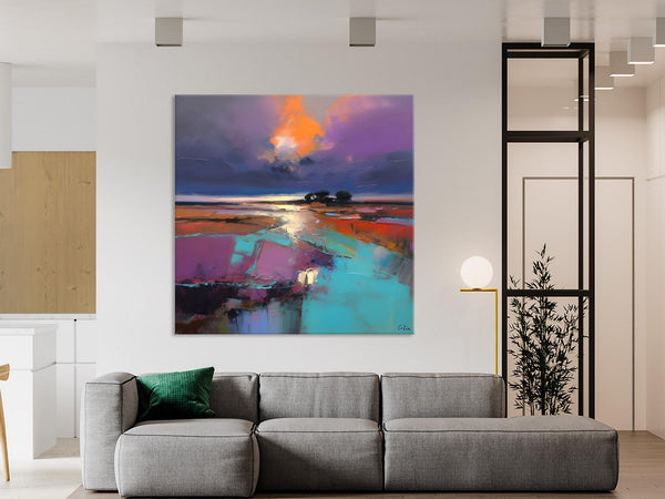 Canvas Painting for Living Room, Original Modern Wall Art Painting, Abstract Landscape Paintings, Oversized Contemporary Abstract Artwork